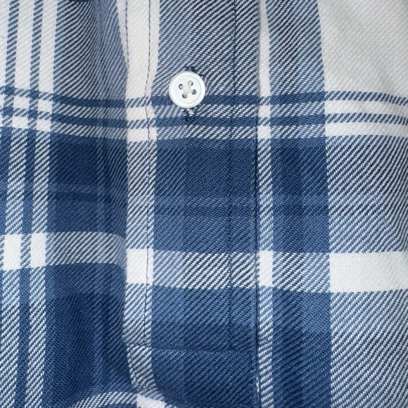 POLO RALPH LAUREN Dian Blue/White Plaid Women's Medium 3/4 Puff Sleeves Shirt - Picture 12 of 16